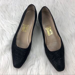 Salvatore Ferragamo Pebbled Suede Slip-On Shoes